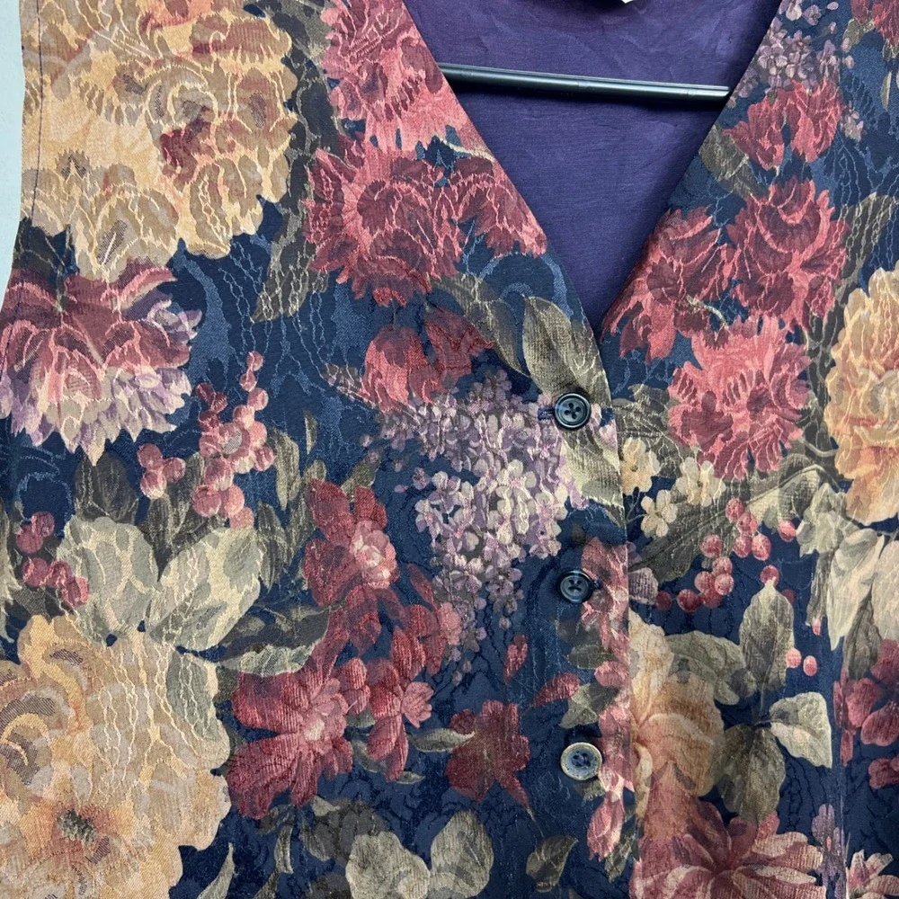 Vintage Anxiety‎ Womens Floral Vest Size M Boho Cottagecore Whimsy